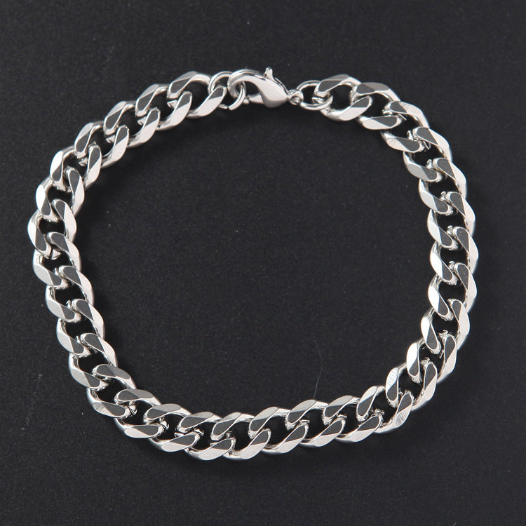 Personality Stainless Steel Six-sided Grinding Suit Bracelets