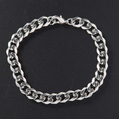 Personality Stainless Steel Six-sided Grinding Suit Bracelets