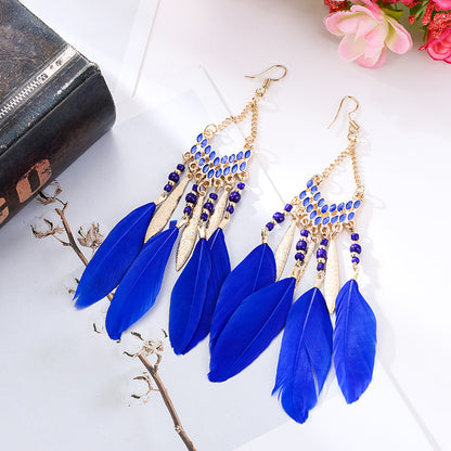 Type Personalized Long Feather Your Daisy Earrings