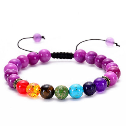 Agate Frosted Volcanic Stone Colorful Yoga Bracelets