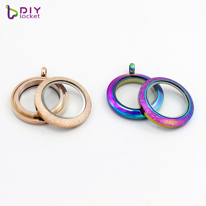 Threaded Round Frosted Box Ornament Accessories Pendants