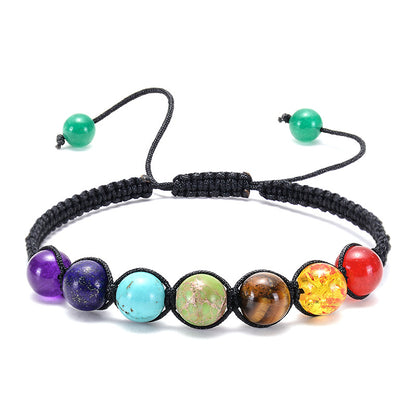 Agate Frosted Volcanic Stone Colorful Yoga Bracelets