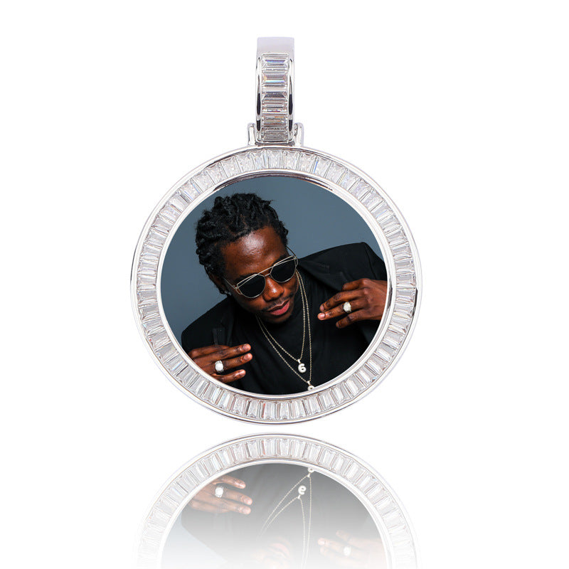 Memory Square Frame Solid Color Hip Hop Pendants