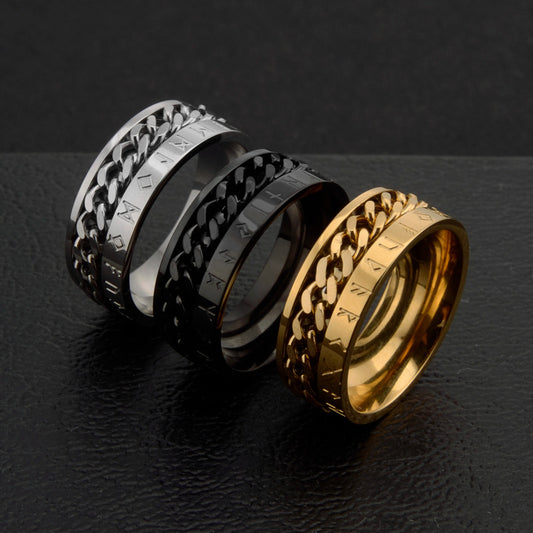 Men's Personalized Titanium Steel Luminous Nordic Style Rings