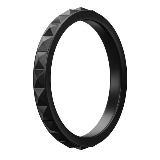 Women's Silica Gel Narrow Diamond Pattern Wedding Rings