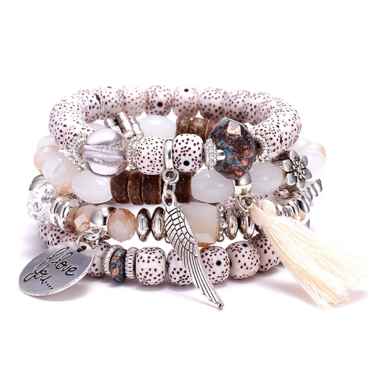 Charming Unique Wings Tassel Beads Suit Bracelets