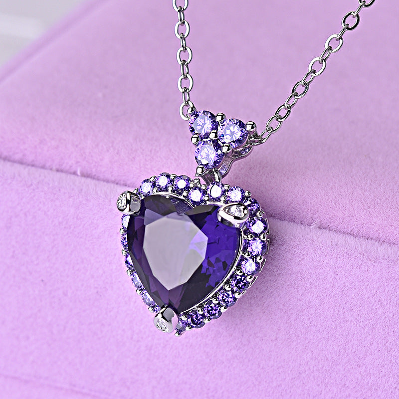 Fashion Innovative Slouchy Luxury Amethyst Heart-shaped Pendants