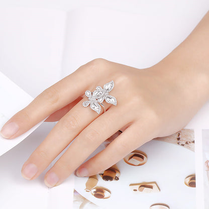 Simulation Full Diamond Bow Luxury Engagement Rings