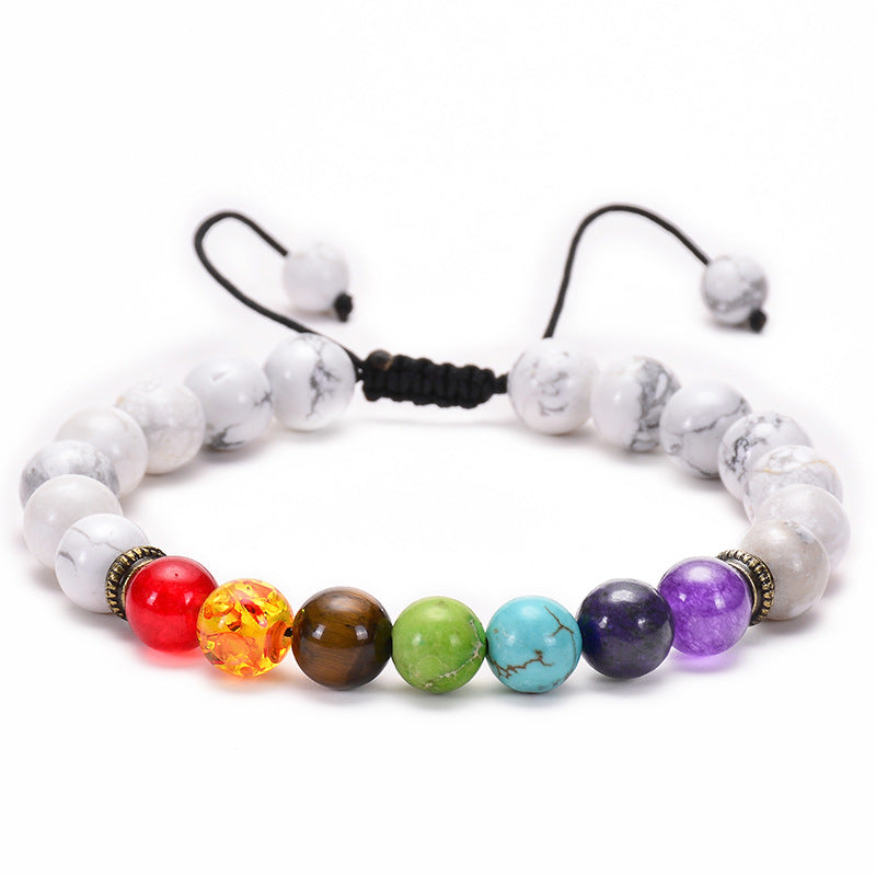 Agate Frosted Volcanic Stone Colorful Yoga Bracelets