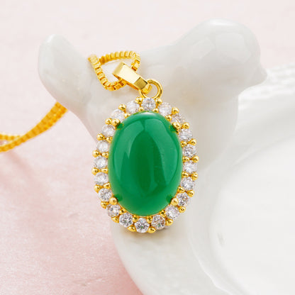 Placer Gold Imitation Malay Jade Gemstone Pendants