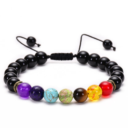 Agate Frosted Volcanic Stone Colorful Yoga Bracelets