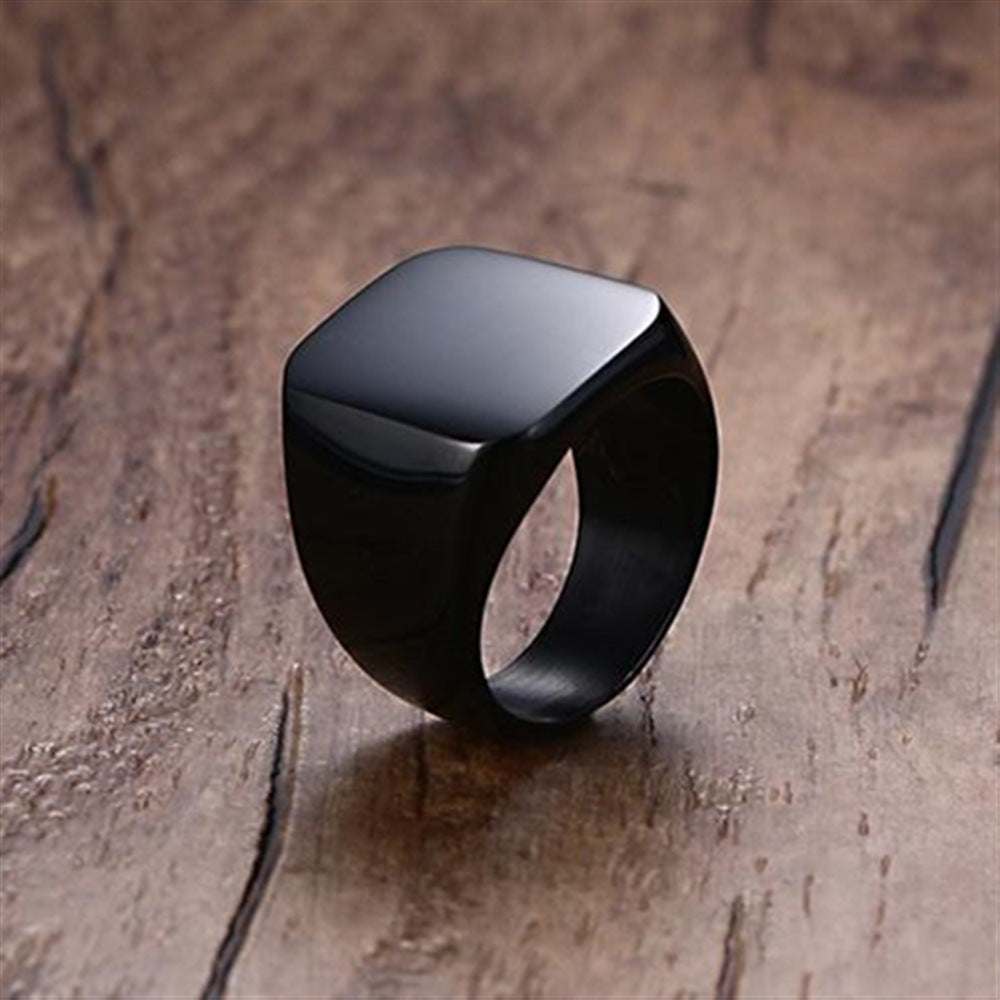 Men's Simple Black Glossy Fashion Color Alloy Rings