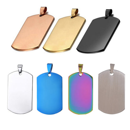 Stainless Steel Dog Tag Mirror Army Pendants