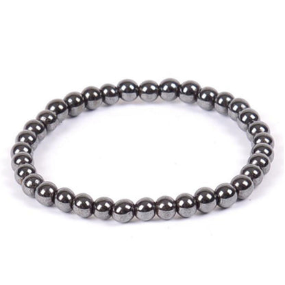 Women's & Men's Black Hematite Stone Beads Magnet Jewelry Bracelets