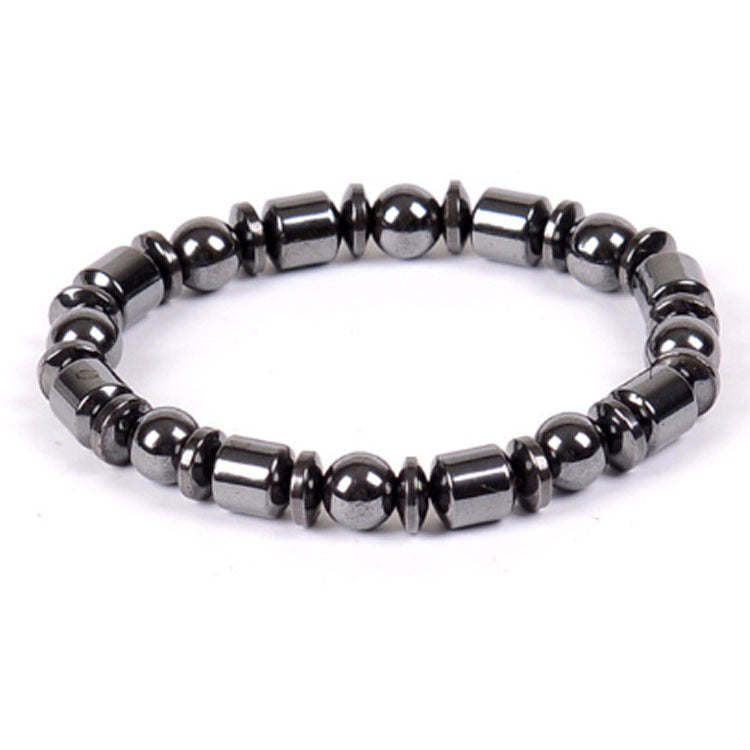 Women's & Men's Black Hematite Stone Beads Magnet Jewelry Bracelets