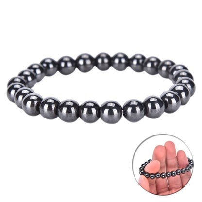 Women's & Men's Black Hematite Stone Beads Magnet Jewelry Bracelets