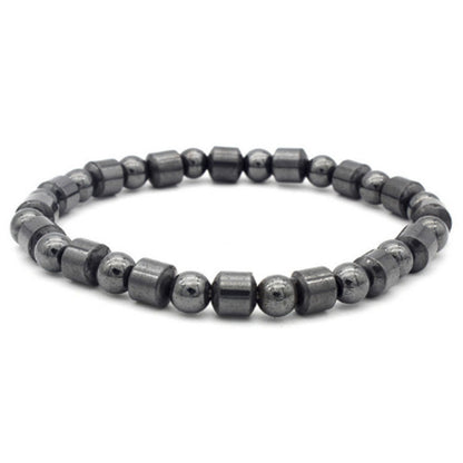 Women's & Men's Black Hematite Stone Beads Magnet Jewelry Bracelets