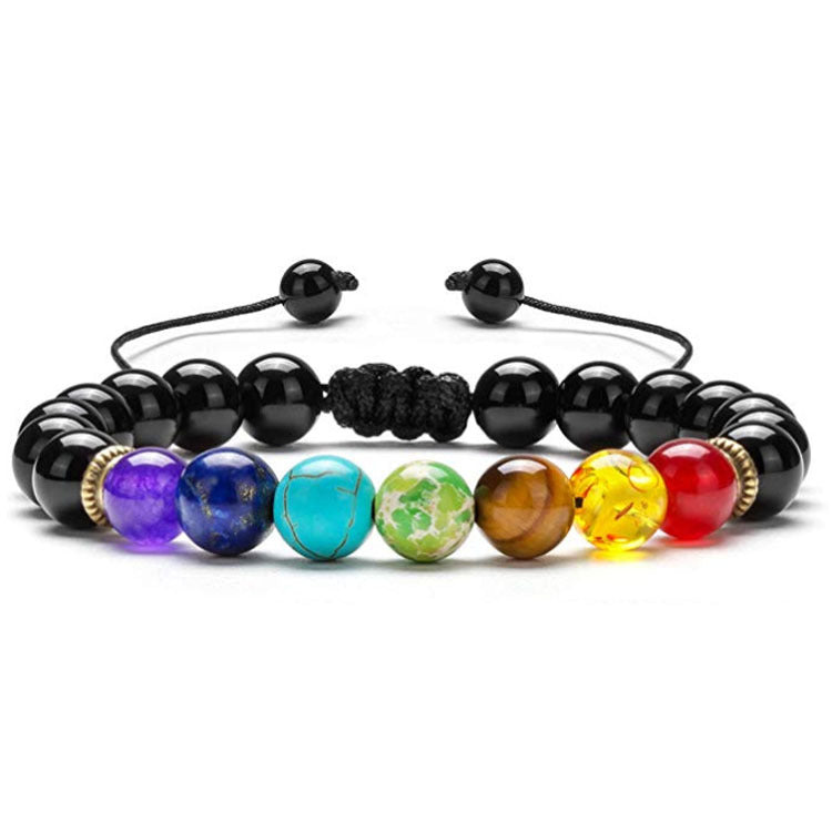 Summer Tiger Eye Woven Yoga Wheel Bracelets