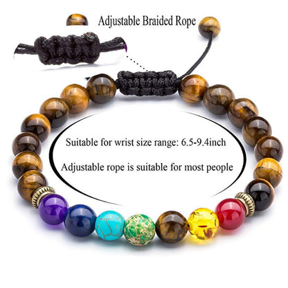 Summer Tiger Eye Woven Yoga Wheel Bracelets