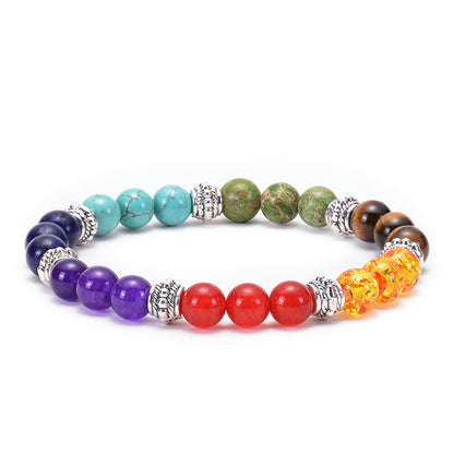 Agate Frosted Volcanic Stone Colorful Yoga Bracelets