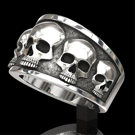 Men's Accessories Personality Punk Skull High Profile Rings