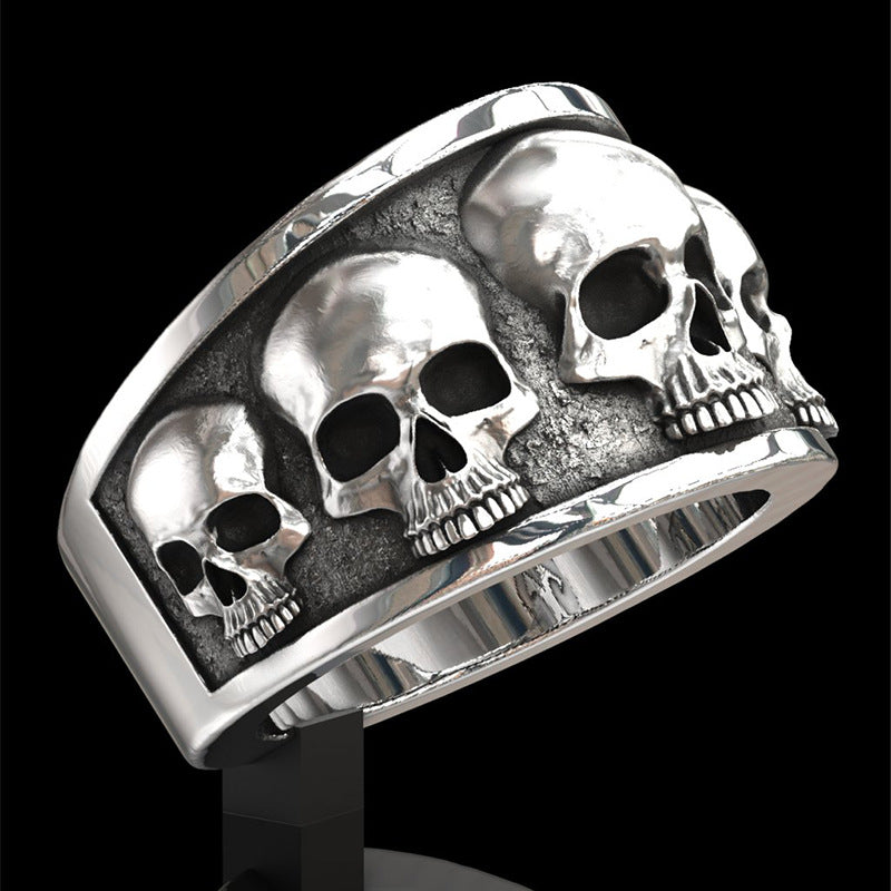 Men's Accessories Personality Punk Skull High Profile Rings