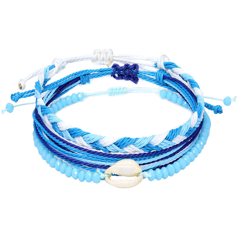 Style Shell Wax Line Hand Weaving Bracelets