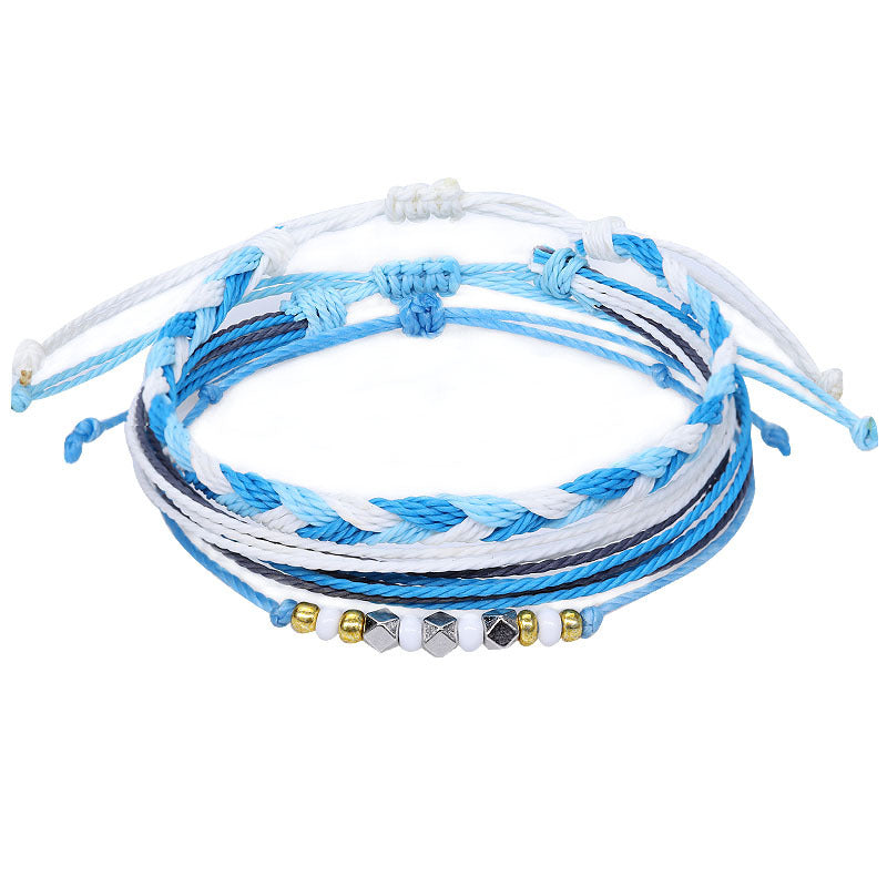 Style Shell Wax Line Hand Weaving Bracelets