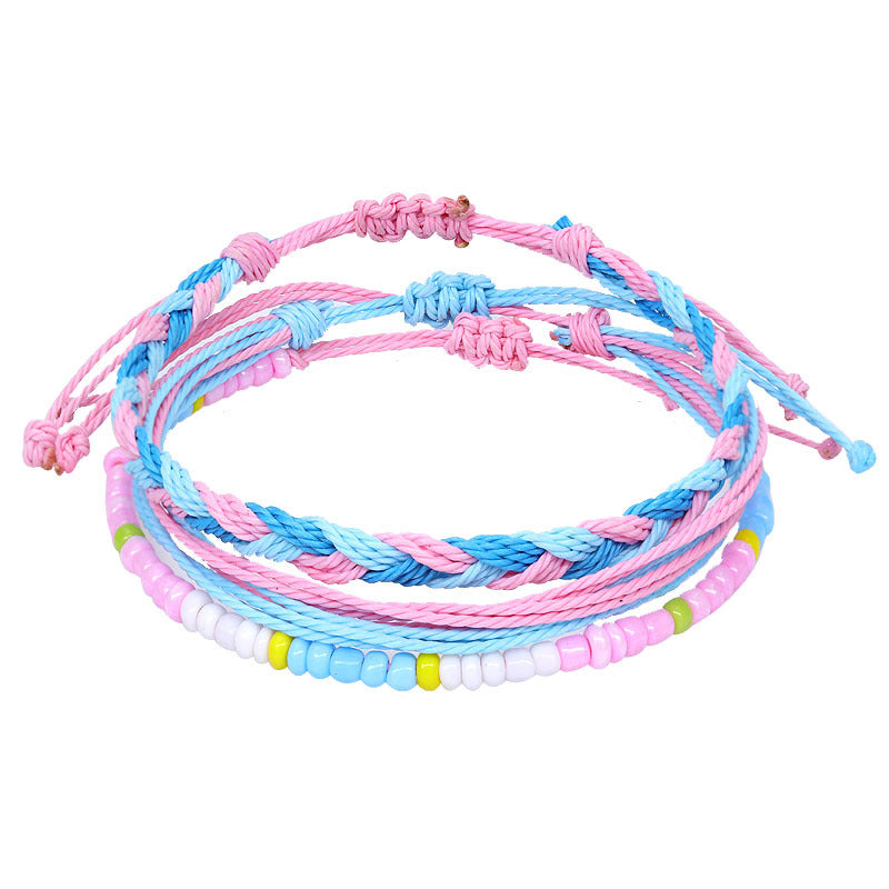 Style Shell Wax Line Hand Weaving Bracelets