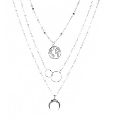 Fashion Moon Map Female Personality Bohemian Necklaces