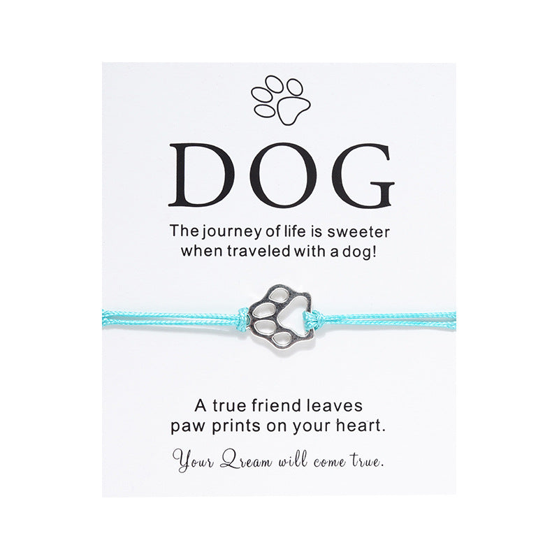 Card Creative Personality Alloy Dog's Paw Bracelets