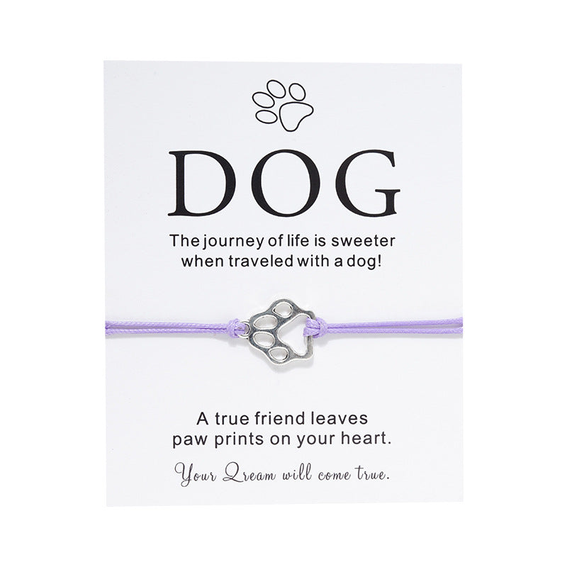 Card Creative Personality Alloy Dog's Paw Bracelets