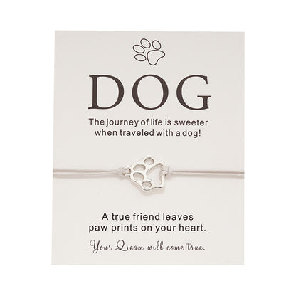 Card Creative Personality Alloy Dog's Paw Bracelets