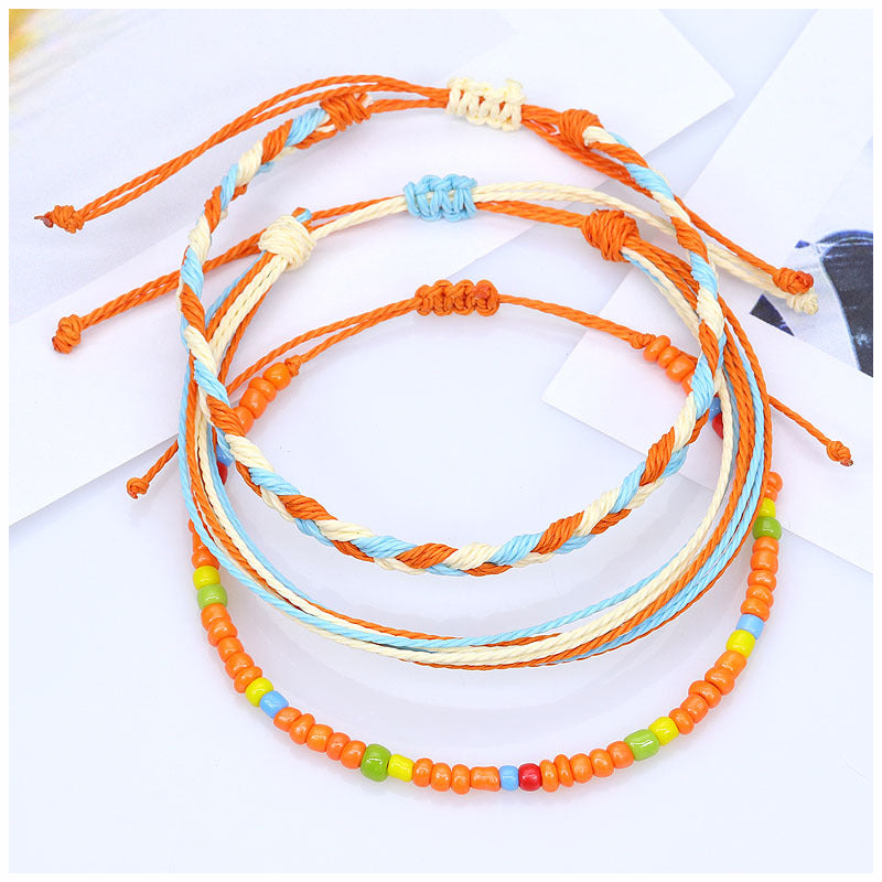 Style Shell Wax Line Hand Weaving Bracelets