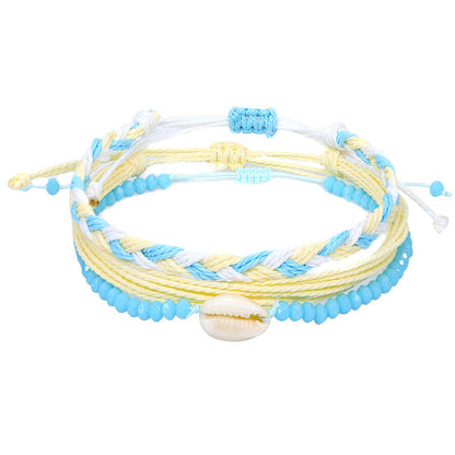 Style Shell Wax Line Hand Weaving Bracelets