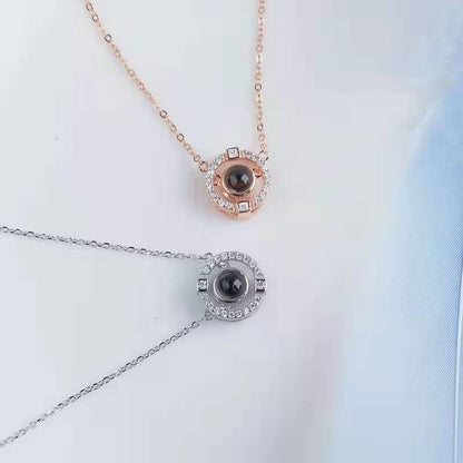 Round Style Language Love You Short Necklaces