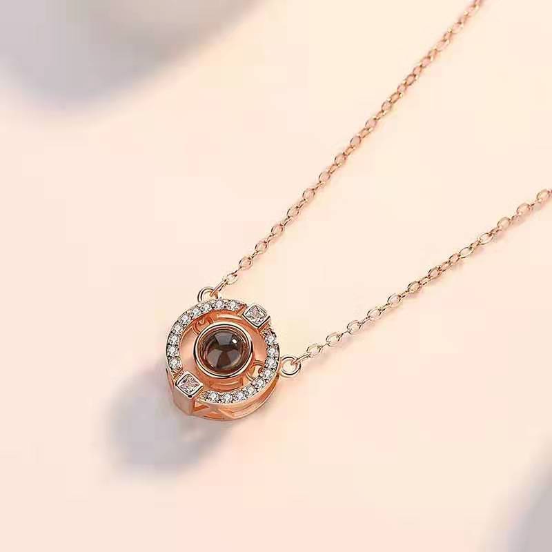 Round Style Language Love You Short Necklaces