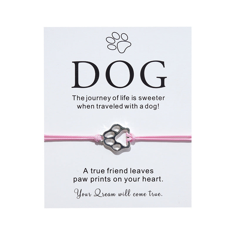 Card Creative Personality Alloy Dog's Paw Bracelets