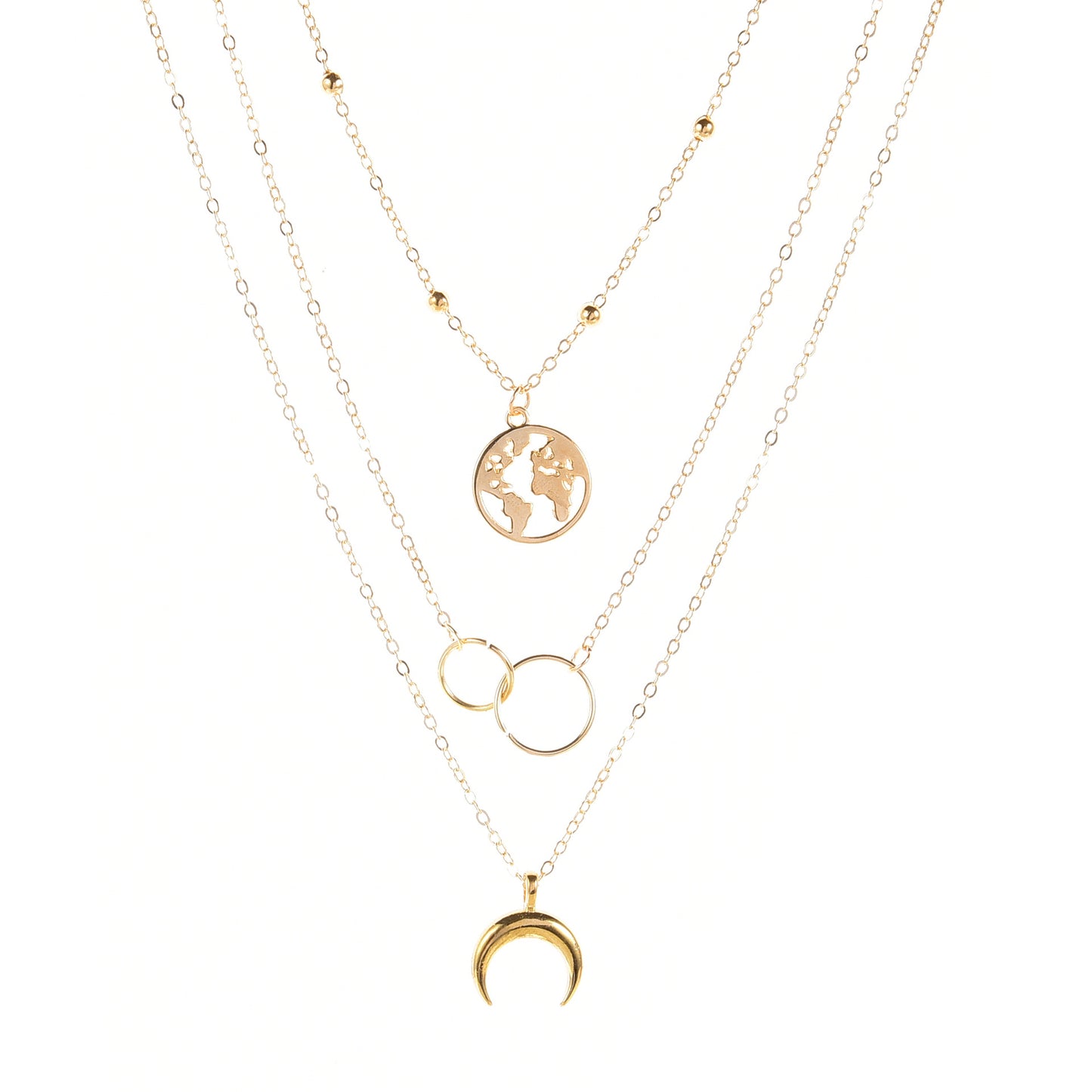 Fashion Moon Map Female Personality Bohemian Necklaces