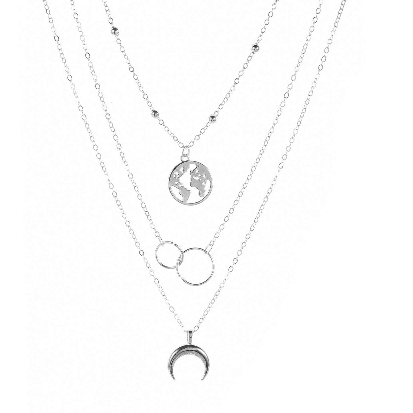 Fashion Moon Map Female Personality Bohemian Necklaces