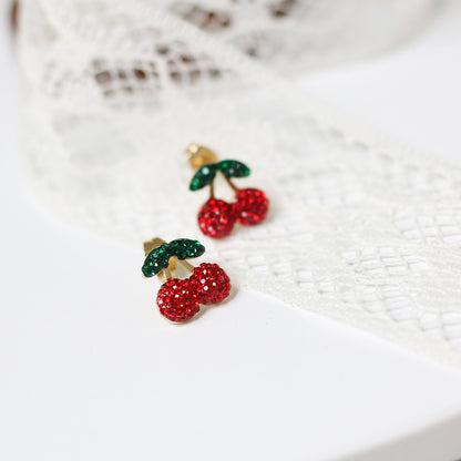 Cherry Fruit Summer Starlight Clavicle Chain Earrings