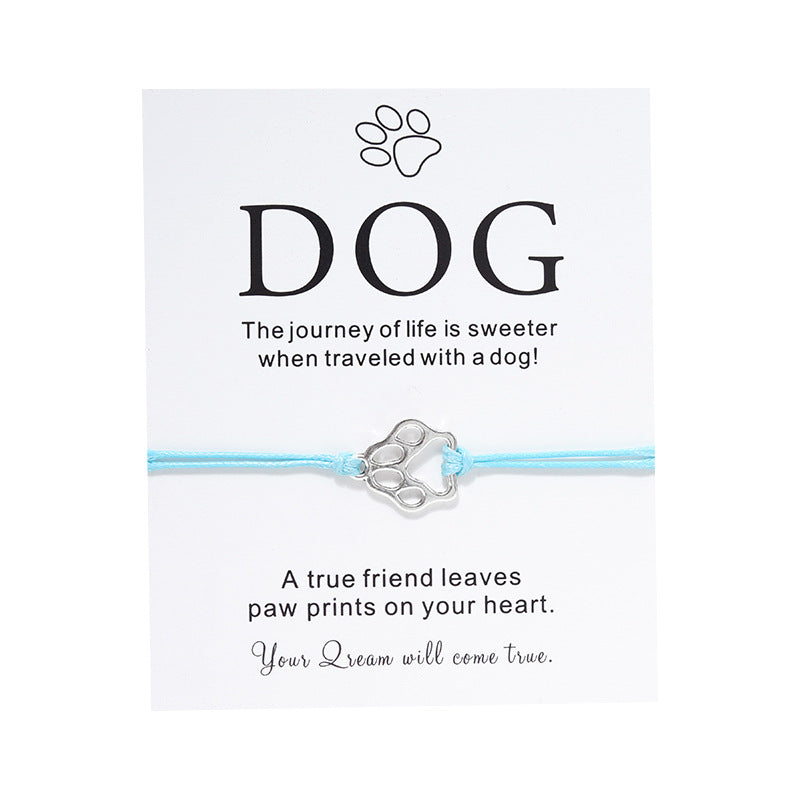 Card Creative Personality Alloy Dog's Paw Bracelets