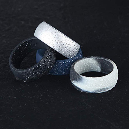 Men's Fashion Simple Wide Radian Silica Gel Rings