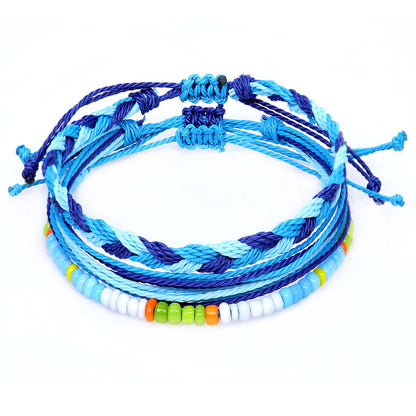 Style Shell Wax Line Hand Weaving Bracelets