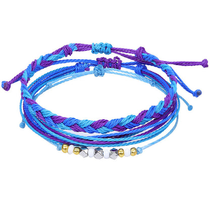 Style Shell Wax Line Hand Weaving Bracelets