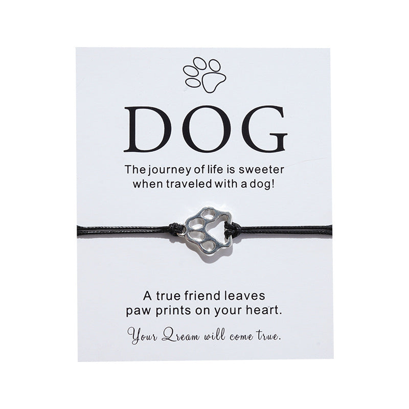 Card Creative Personality Alloy Dog's Paw Bracelets