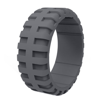 Men's Tire Pattern Silica Gel Breathable Type Silicone Rings