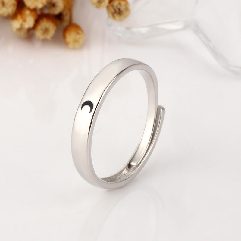 Women's & Men's Moon Love Couple Simple Open Star Rings