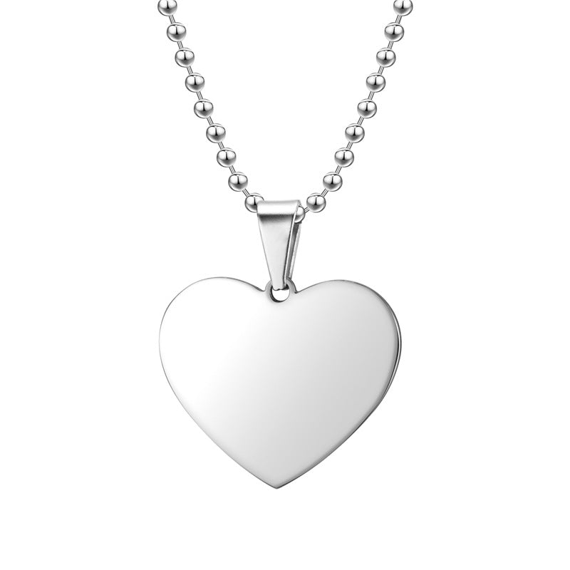 Steel Peach Heart Heart-shaped Ornament Blank Laser Pendants