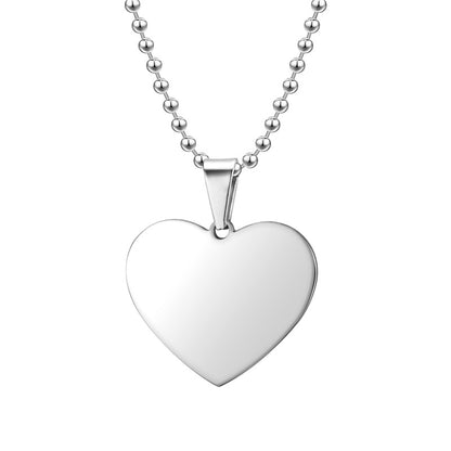 Steel Peach Heart Heart-shaped Ornament Blank Laser Pendants